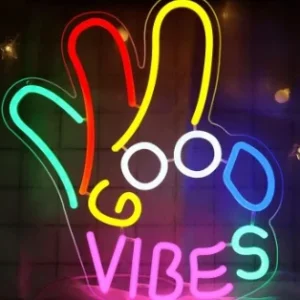 Neon Lighting Good Vibes, ściemnialna lampa neonowa LED z przełącznikiem 2