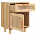 SZAFKI NOCNE 2 SZT DREWNO SOSNOWE I RATTAN BOHO 5