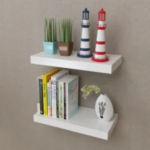 VidaXL Półka na książki/DVD płyta MDF 40x20 cm biały 2 szt. 2