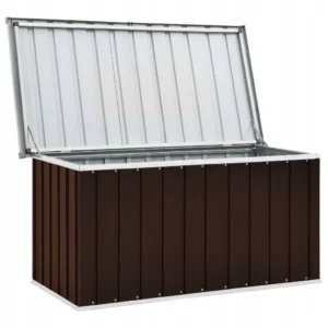 Skrzynia ogrodowa metal 380 l brązowa 2