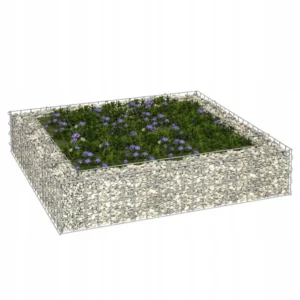 VidaXL Podwyższona donica gabionowa, galwanizowana stal, 100x100x20 cm