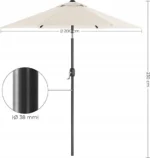 Parasol klasyczny Songmics beże i brązy 200 x 230 cm 5