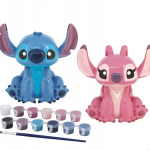 FIGURKI 14 cm GIPSOWE DO MALOWANIA Disney Stitch&Angel farby dla dzieci