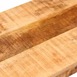 vidaXL Ławka, 110 cm, lite, surowe drewno mango i stal 2