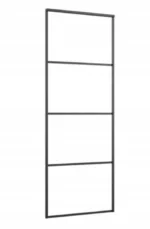 Vidaxl Drzwi Przesuwne Matowe Szkło Esg Aluminium 76x205cm Czarne 2