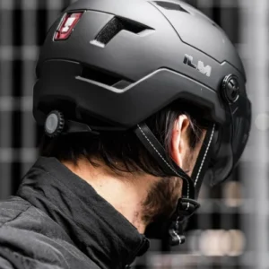 ILM Kask rowerowy z lampką, na USB, Czarny, XS 2