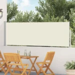 VidaXL Wysuwana markiza boczna na taras, 100 x 500 cm, kremowa 2