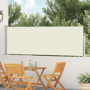 VidaXL Wysuwana markiza boczna na taras, 100 x 500 cm, kremowa 2