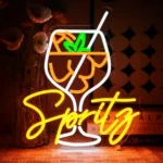 Neon LED z akrylu z drinkiem, ściemnialny neon do baru