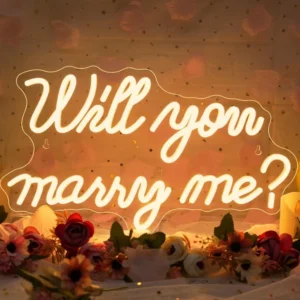 wanxing Neonowy znak "Will You Marry Me" do dekoracji ścian, ślub