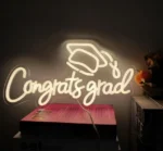 Neon LED z akrylu z gratulacjami, ściemnialny baner z gratulacjami 3