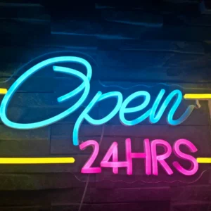 Horseneon Open 24HRS neonowy szyld, neonowy znak LED 2