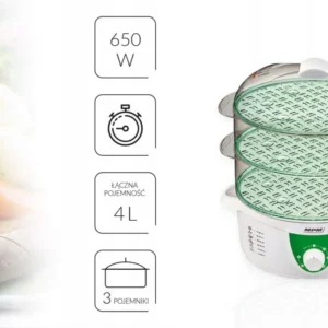 PAROWAR MPM DZG-40A Sterylizacja, 3 poziomowy, zegar mechaniczny,Patrz OPIS 2