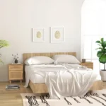 SZAFKI NOCNE 2 SZT DREWNO SOSNOWE I RATTAN BOHO 2