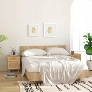 SZAFKI NOCNE 2 SZT DREWNO SOSNOWE I RATTAN BOHO 2