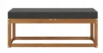 vidaXL Ławka ogrodowa, naturalna, antracytowa, siedzisko 115 x 43 x 45 cm 2