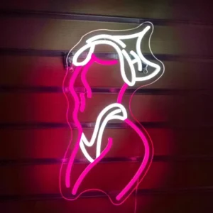 Seksowna tarcza kobieca neonowa róża