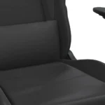 VidaXL Masujący fotel gamingowy z podnóżkiem, czarny, sztuczna skóra 5