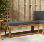 vidaXL Ławka ogrodowa, naturalna, antracytowa, siedzisko 115 x 43 x 45 cm 5