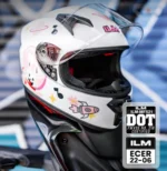 ILM kask Motocyklowy dziecięcy, Różowy, XS 51-52cm 2