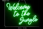 Witamy w dżungli neon zielony neon znaki świetlne LED