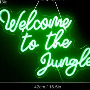 Witamy w dżungli neon zielony neon znaki świetlne LED