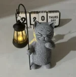 Figurka ogrodowa Solarna LED kota 20cm Yeomoo figurka kot z latarnią 8