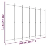 VidaXL Parawan 6-panelowy, biały, 300 x 200 cm, tkanina 8