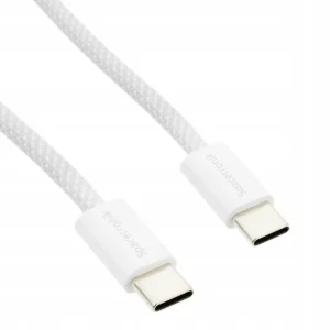 Kabel Szybkiego Ładowania 2xUSB-C PD100/240W Spacetronik 1m Biały Oplot