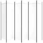 VidaXL Parawan 6-panelowy, biały, 300 x 200 cm, tkanina 4