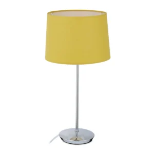 Lampa stołowa z abażurem z tkaniny żółta