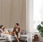 Panele akustyczne 3D z listwami Lamele ścienne Dąb naturalny Unikat 3