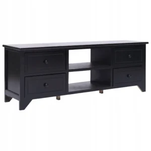 VidaXL Szafka RTV czarna 108 x 30 x 40 cm lite drewno paulownia