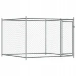 VidaXL Klatka dla psa z drzwiami szara 2x2x1,5 m stal