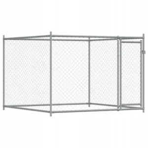 VidaXL Klatka dla psa z drzwiami szara 2x2x1,5 m stal