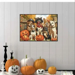 Puzzle 1000 elementów, pies, impreza halloweenowa 2