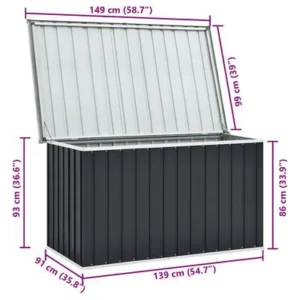 VidaXL Skrzynia ogrodowa metalowa 1365 l 149x99x93 cm 2