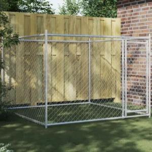VidaXL Klatka dla psa z drzwiami szara 2x2x1,5 m stal 2