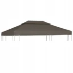 VidaXL Zadaszenie altany, 2-poziomowe, 310 g/m², 4 x 3 m, taupe