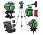 Laser krzyżowy ze statywem, 16 liniowych poziomów lasera IP54, 2400 mAh,