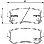 KLOCKI HAMULCOWE TYŁ P 30 051 BREMBO HYUNDAI I30 6