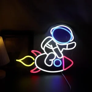 Nordstylee LED Astronaut Neon Sign - Astronauta siedzący na rakiecie 2