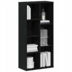 VidaXL Regał biblioteczny, czarny dąb, 50x25x104 cm 4