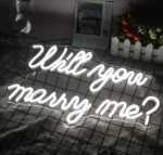 Neon LED Wanxing Will you marry me? Wyjdziesz za mnie? 42 x 25 cm biały 5