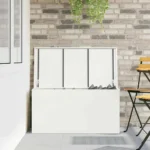 VidaXL Skrzynia do przechowywania na zewnątrz ogrodowa Biała 100x50.5x50 cm 4