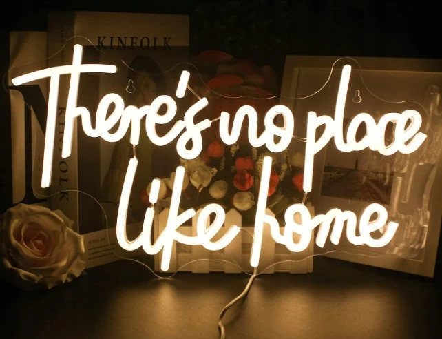 Neon There's no place like home, ściemnialna lampa neonowa LED