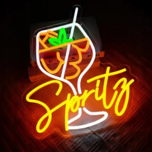 Neon LED z akrylu z drinkiem, ściemnialny neon do baru 2