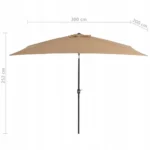 Parasol VidaXL beżowy 300 x 252 cm 7