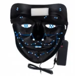 MASKA LED ŚWIECĄCA LED HALLOWEEN IMPREZA NIEBIESKA 9