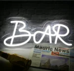 BAR Neonowe Znaki Białe Neonowe Światła Neonowe Bar 2